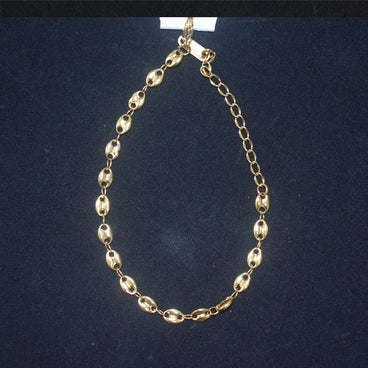 PULSERA DORADA ACERO INOXIDABLE ANILLAS 22CM