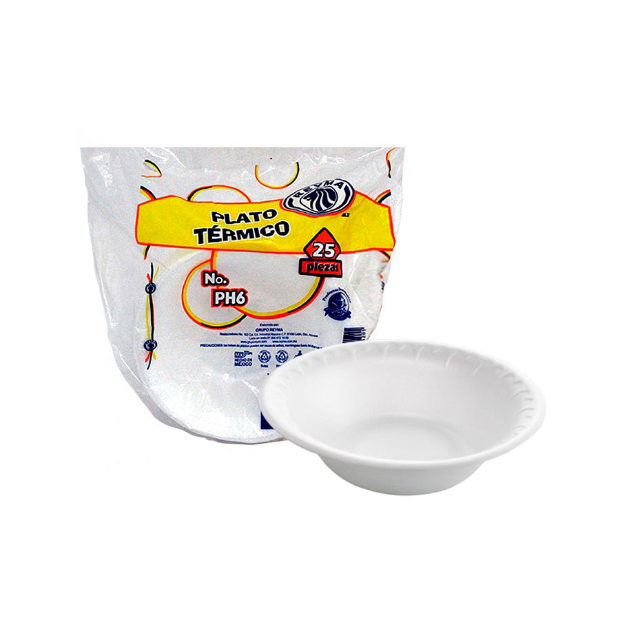 PLATO HONDO TERMICO CHICO PH6 C/25 PZAS – El Mexicano en línea