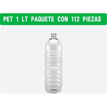 PET SIN TAPA 1 LITRO C/112 PZAS