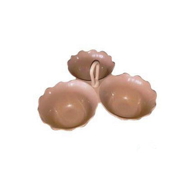 SALSERA DE PLASTICO C/3 DIVISIONES COLOR BEIGE 1 PZA