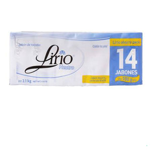 JABON LIRIO NEUTRO 150 GR PAQ. C/14 PZAS
