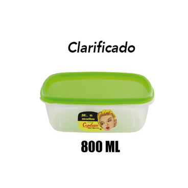 TOPPER DE PLASTICO RECTANGULAR GRANDE CLARIFICADO CAP 800 ML