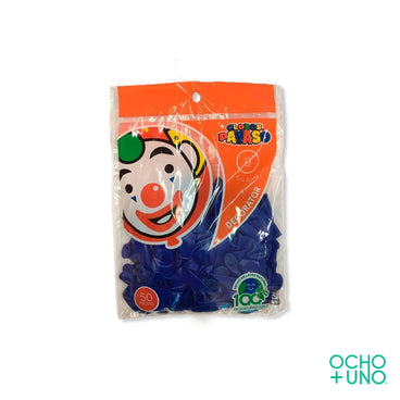 GLOBO PAYASO NUM 9 BICOLOR PLATA Y NEGRO C/50 PZAS