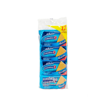 GALLETA WAFER COLOMBINA SABOR VAINILLA C/12 PZAS