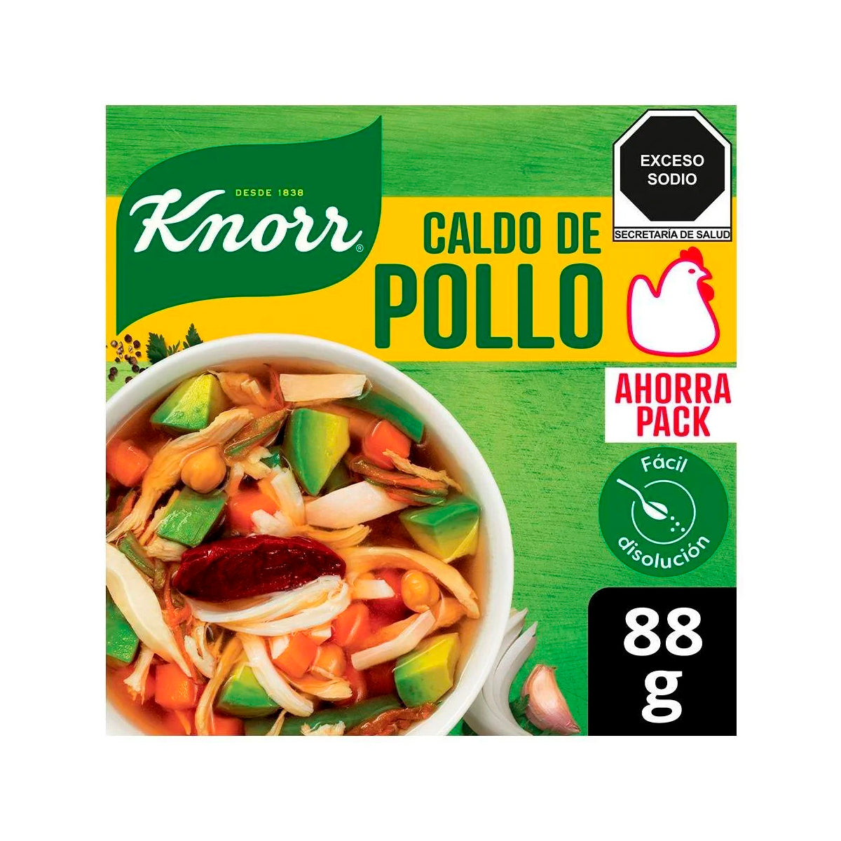 KNORR CALDO DE POLLO SOBRE 88 GR