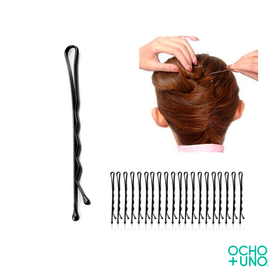 PASADORES PARA CABELLO NEGROS KARLA JANETH C/50 PIEZAS