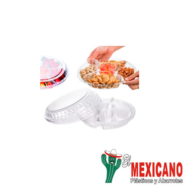 BOTANERO MULTIUSOS PLASTICO TRANSPARENTE CON TAPA