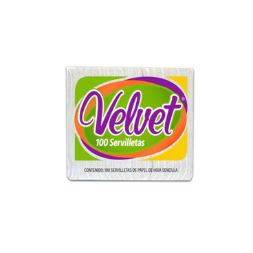 SERVILLETA VELVET C/100 PZAS CARTON C/48 PAQ.