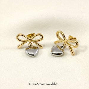 ARETE COMBINADO LAZO Y CORAZON 19MM*20MM
