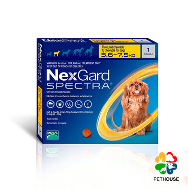 NEX GARD SPECTRA PASTILLA PARA PERRO DE 3.6 A 7.5 KG