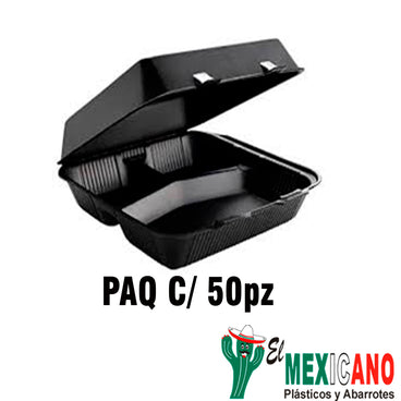 CONTENEDOR NEGRO 9X9 DIVISION C/50 PZAS