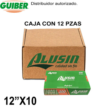 ALUMINIO ALUSIN 200 HOJAS 12"X10 CARTON C/12 PZAS