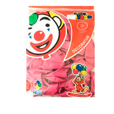 GLOBO PAYASO NUM 9 ROSA FUCHSIA C/50 PZAS