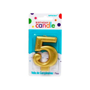 VELITAS PARA PASTEL DORADO NUMERO 5
