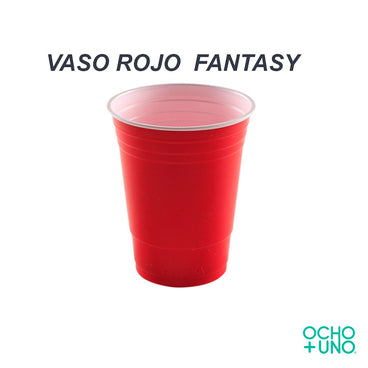 VASO ROJO Y BLANCO FANTASY C/25 PZAS