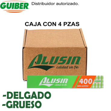 ALUMINIO ALUSIN 400 JUMBO GRUESO- DELGADO CARTON C/4 PZAS 1.3 KG