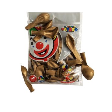 GLOBO PAYASO NUM 9 DORADO C/50 PZAS