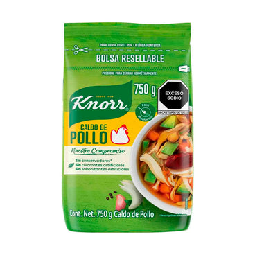 KNORR CALDO DE POLLO SOBRE RESELLABLE 750 GR