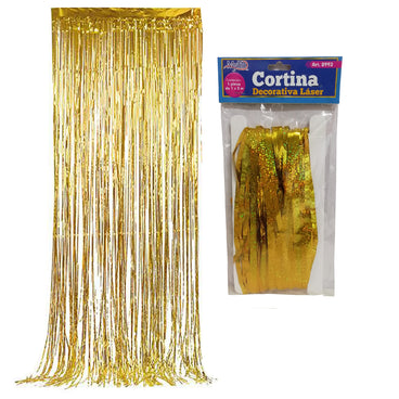 CORTINA DECORATIVA METALICA COLOR ORO 1 PZA