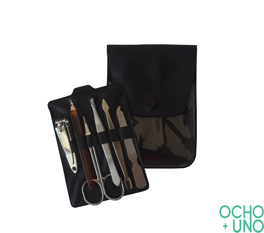 SET ESTUCHE MANICURE NEGRO CELAVI