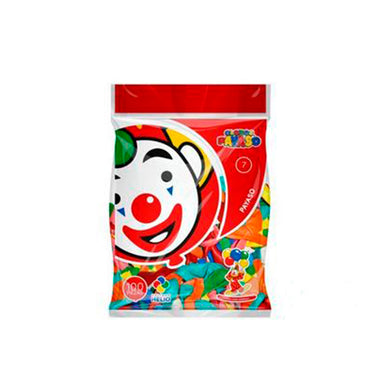 GLOBO PAYASO NUM 7 SURTIDO C/100 PZAS