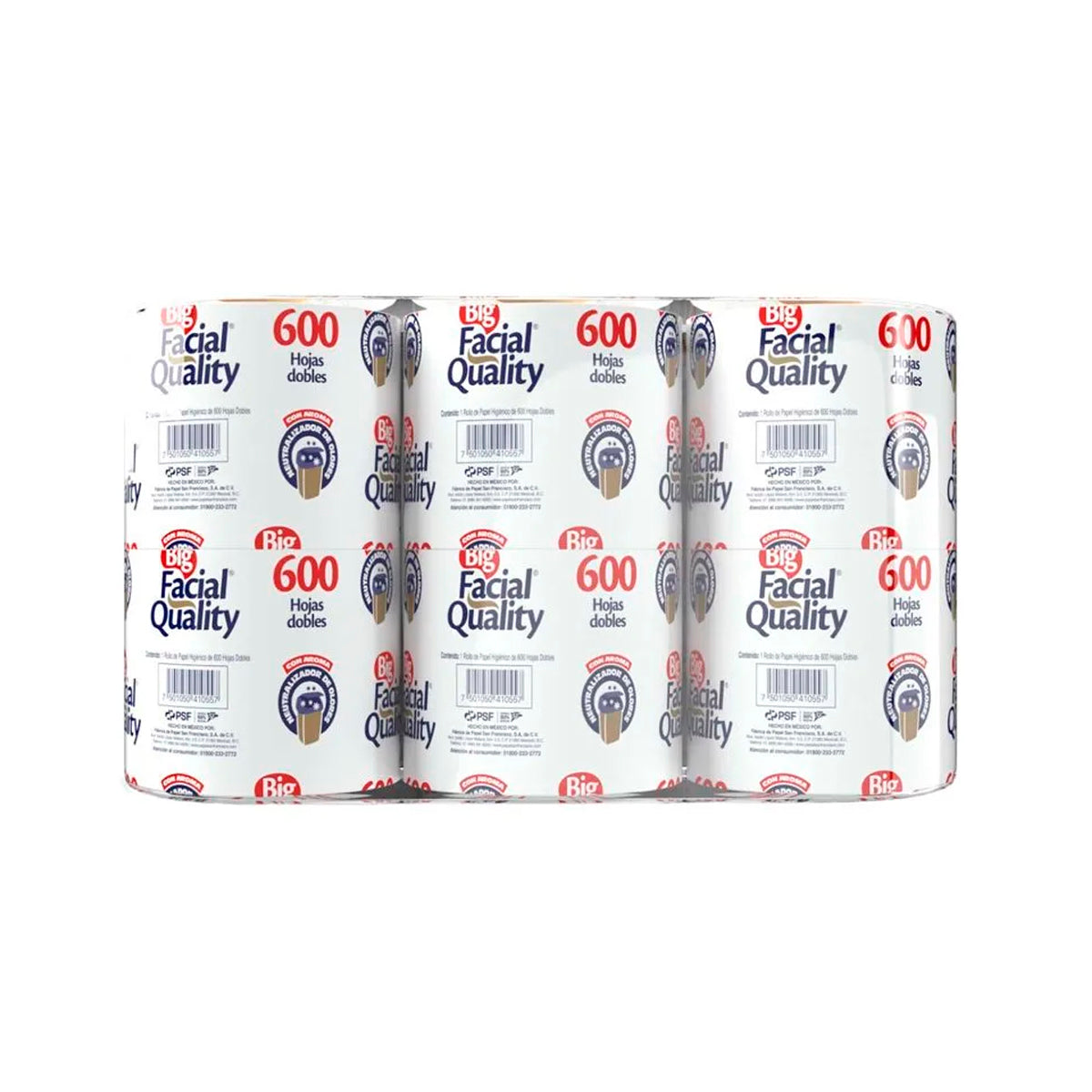 PAPEL HIGIENICO FACIAL QUALITY  C/6 ROLLOS