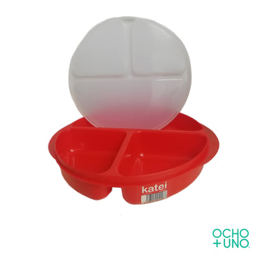SALSERA DE PLASTICO TREBOL 3 DIVISIONES C/CUCHARAS