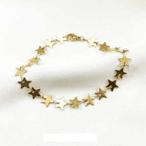 PULSERA DORADA ACERO INOXIDABLE 19CM ESTRELLAS