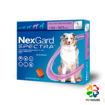 NEX GARD SPECTRA PASTILLA PARA PERRO DE 15.1 A 30 KG