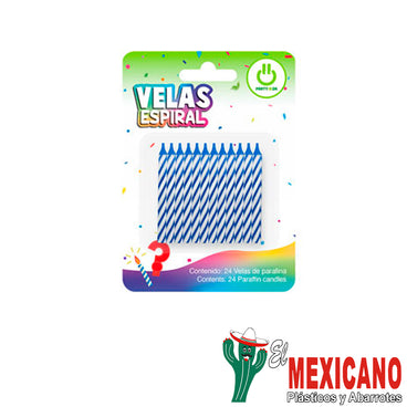 VELITAS ESPIRAL PARA PASTEL COLOR AZUL C/24 PZAS
