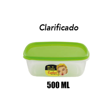 TOPPER DE PLASTICO RECTANGULAR MEDIANO CLARIFICADO CAP .500 ML