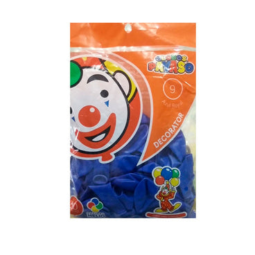 GLOBO PAYASO NUM 9 AZUL ROYAL C/50 PZAS