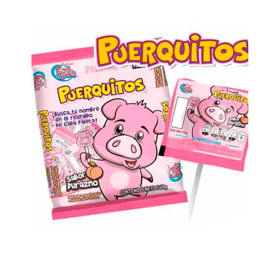 PALETA PUERQUITOS C/40 PZAS