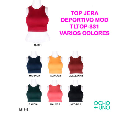 TOP DEPORTIVO SIETE ROSA MOD 1296 VARIOS COLORES