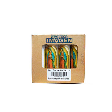 VELADORA VIRGEN GRANDE CARTON C/12 PZAS