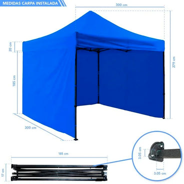 CARPA PLEGABLE JARDIMEX 3X3 MT VARIOS COLORES