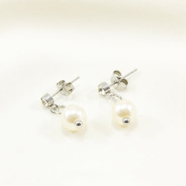ARETE PLATEADO ACERO INOXIDABLE ZIRCONIA PERLA COLGANTE 7MM