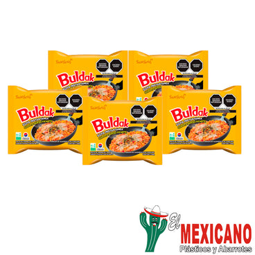 BULDAK QUATTRO CHEESE SPICY RAMEN PAQ. 5 PZAS