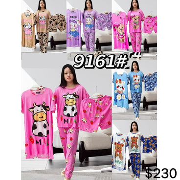 PIJAMA HUIBOYA 4 PZAS MOD ZY-9161 VARIOS COLORES