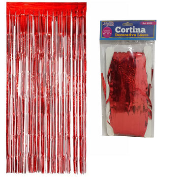 CORTINA DECORATIVA METALICA COLOR ROJO 1 PZA