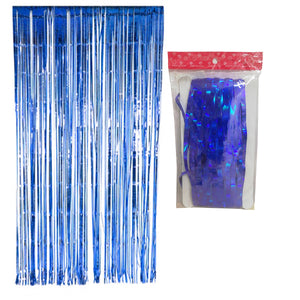 CORTINA DECORATIVA METALICA COLOR AZUL REY 1 PZA