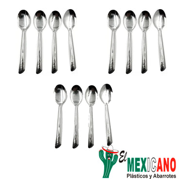 CUCHARA SOPERA DE ACERO INOXIDABLE C/12 PZAS