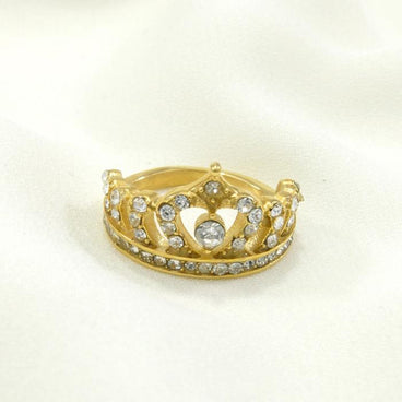 ANILLO DORADO CORONA DE PRINCESA CON ZIRCONIAS #6