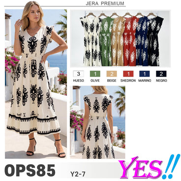 VESTIDO JERA PREMIUM MOD OPS-85 VARIOS COLORES