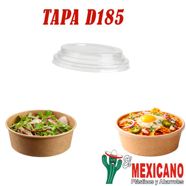TAPA D185 MYBO PARA CONTENEDOR KRAFT TIRA C/50 PZAS