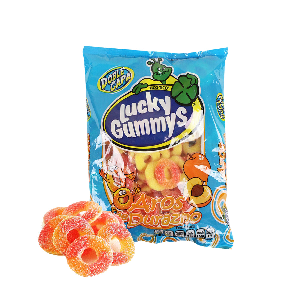 LUCKY GUMMYS AROS DE DURAZNO 1 KG