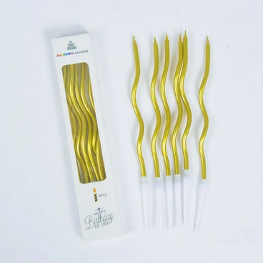 VELITAS PARA PASTEL ESPIRAL COLOR FOSFO METALICO C/12 PZAS