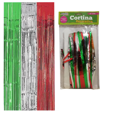 CORTINA DECORATIVA METALICA CUADRO TRICOLOR 1 PZA