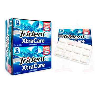 CHICLE TRIDENT XTRA CARE MENTA C/12 PZAS