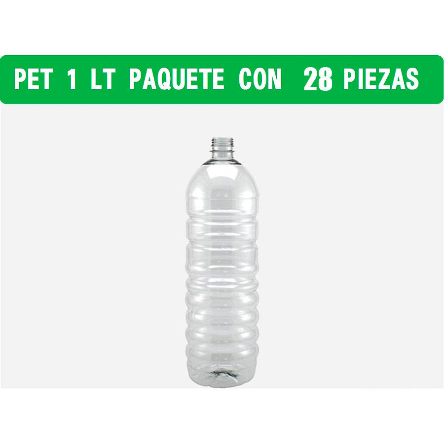 PET SIN TAPA 1 LITRO C/28 PZAS